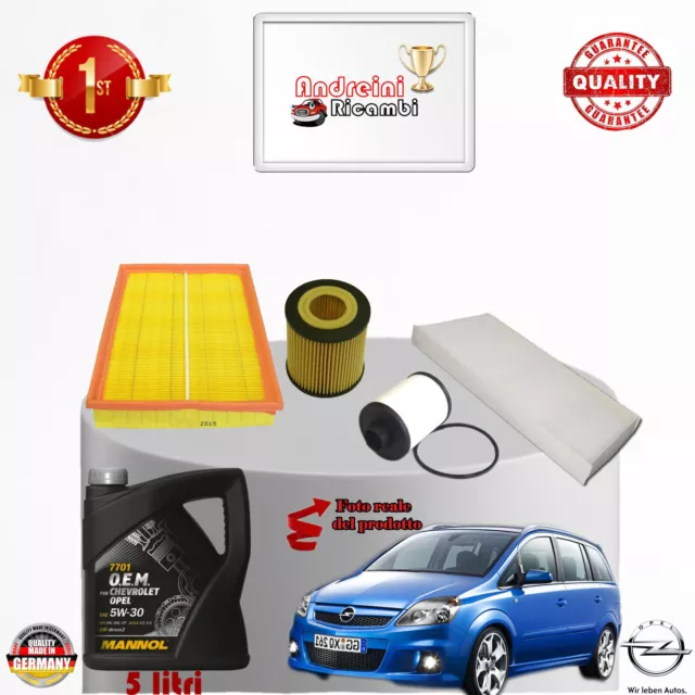 KIT TAGLIANDO FILTRI + OLIO OPEL ZAFIRA B 1.9 CDTi 88KW 120CV DAL 2010 ->