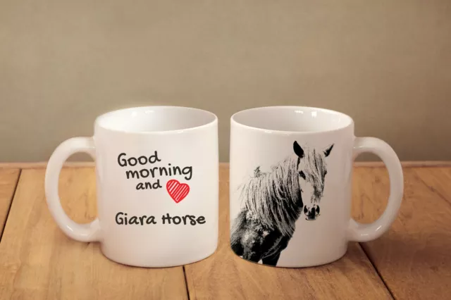 Giara Horse - ceramic cup, mug "Good morning and love ", CA