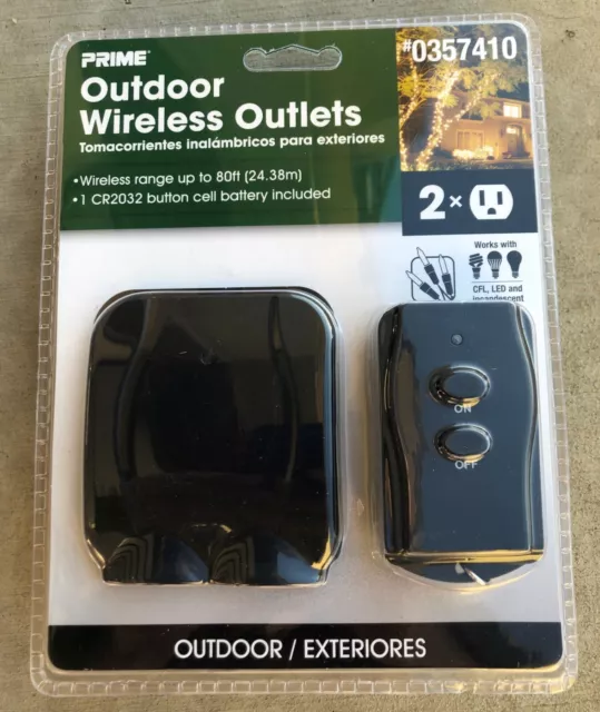 Prime Outdoor Wi-Fi Remote Control Outlet Adapter Outdoor (2 ct