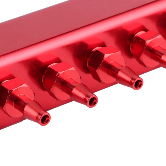 ♡ Kit collettore blocco aspirazione 6 porte rifiuti gas carburante turbo boost (rosso)
