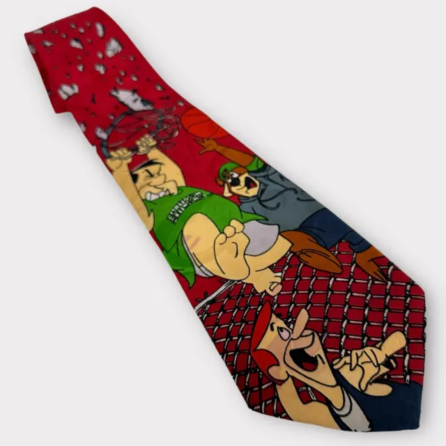Cartoon Network Hanna Barbera Flintstones Jetsons Yogi Bear Tie VTG 90s 1994