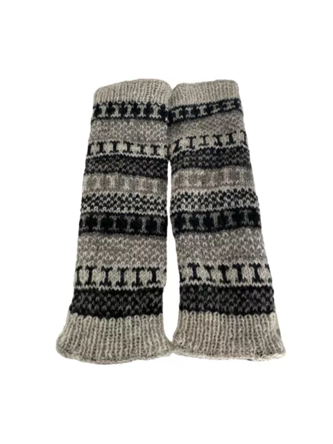 Hand Knitted Wool Leg Warmers Woolly Hand-knitted Warm Neutral Colour Nepal