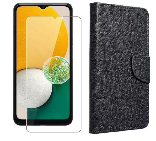 Etui Coque Portefeuille + Verre Trempé pour Samsung Galaxy A04S A13 A14 A34 A54