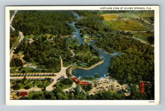 Silver Springs FL, Aerial View, Florida Vintage Postcard