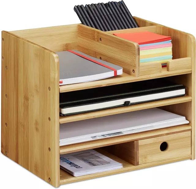 Relaxdays Schreibtisch Organizer, Briefablage A4, Notizzettel Und Stifte Ordnen,