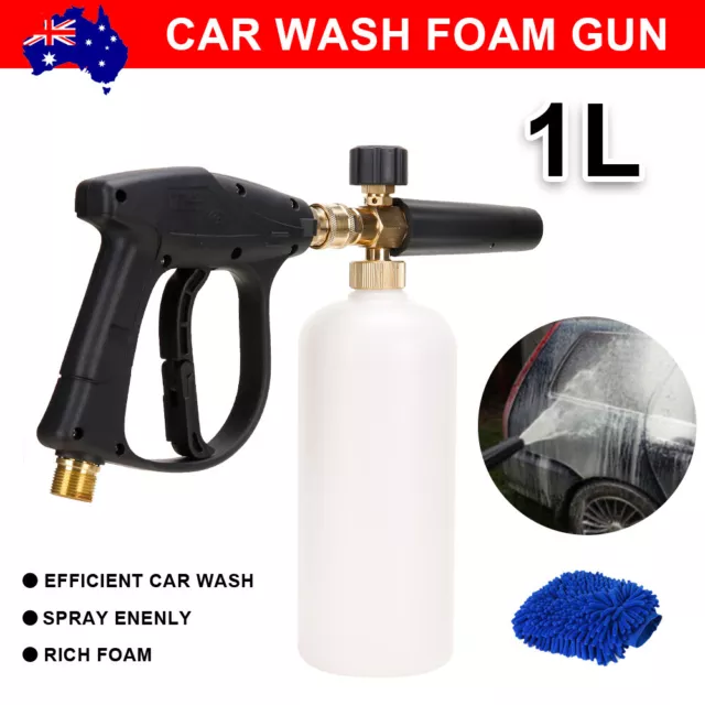 1L Water Snow Foam Gun Foam Lance Cannon Washer Soap Bottle Car Pressure Washer