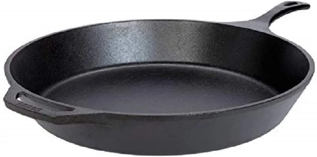 15 Inch Cast Iron Pre-Seasoned Skillet – Signature Teardrop Handle - Use in the