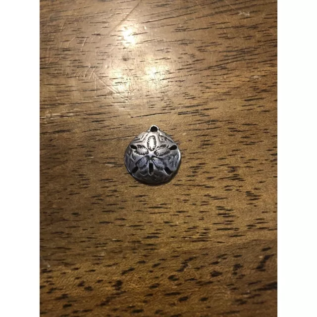 Vintage Solid Sterling Silver Sand Dollar Charm/Pendant, .75”