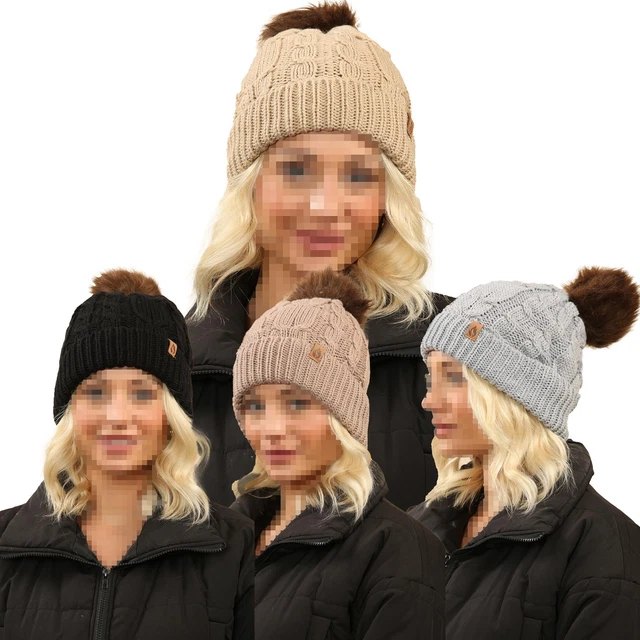 Bonnet Doublé Fourrure Bicolore - Taille 56-60 Cm - Gris - Neuf Avec étiquettes - Homme/Femme