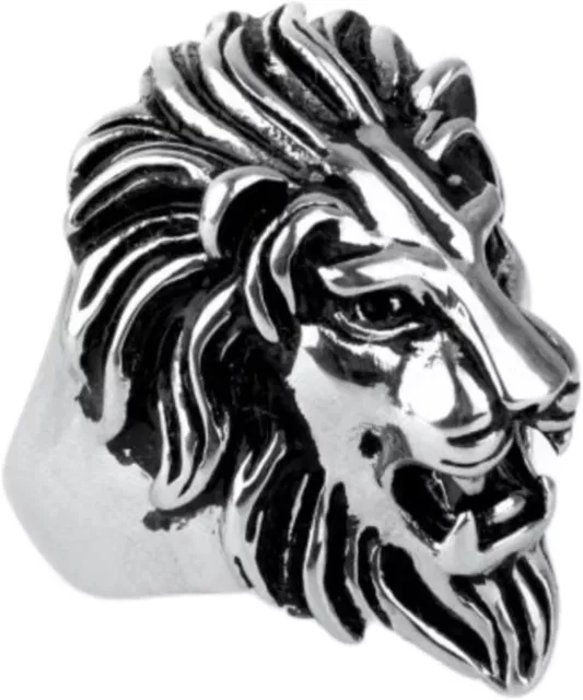 Vintage Stainless Steel Lion Head Rings Heavy Metal Rock Punk Gothic Biker Ring