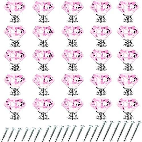 GoodtoU Crystal Drawer Cabinet Knobs Diamond Shaped Crystal