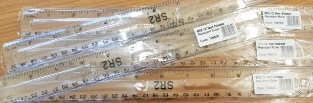 Hainenko SR2 Value 30cm Clear Ruler- Pack of 5 - 10 - 20