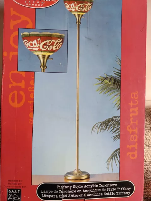 Vintage Coke / Coca-Cola Tiffany Stained Glass Style Floor Lamp