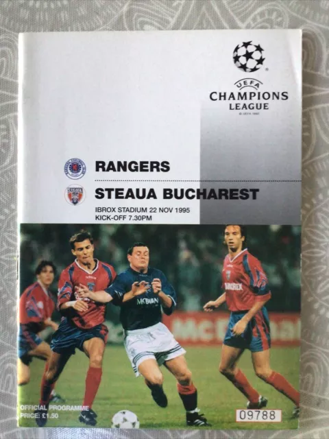 UEFA Champions League 95/96 Glasgow Rangers v Steaua Bucharest Romania