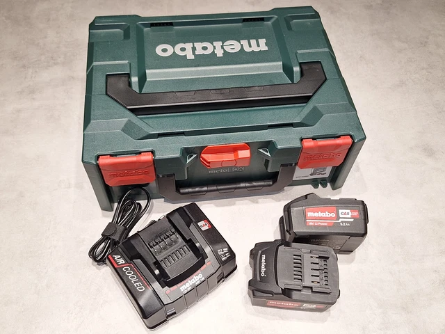 AKKU-SET METABO 18V 2x 5,2 Ah Akkus Li-Ion, Schnell-Ladegerät ASC 145 ...