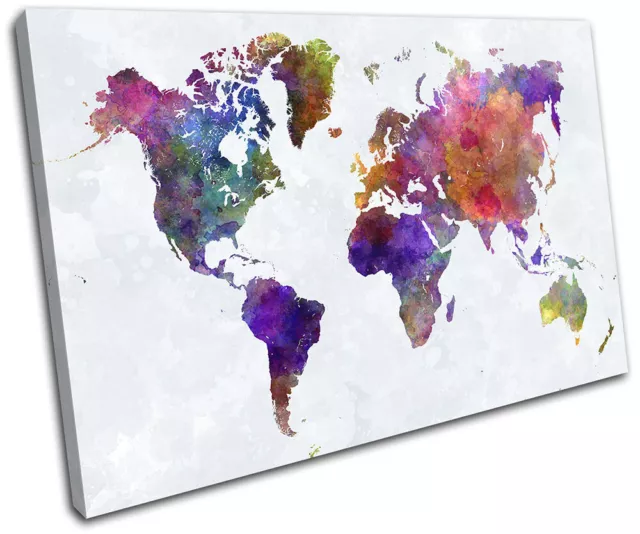 World Abstract Modern Atlas Maps Flags SINGLE TOILE murale ART Photo Print