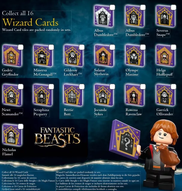 LEGO Harry Potter 20 Jahre Sammelfliesen zur Auswahl, Schokofrosch, Wizard Card