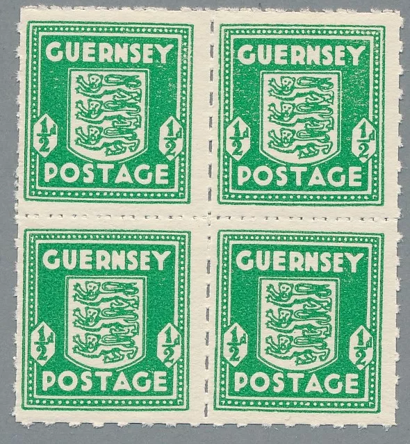 Guernsey 1 d Viererblock postfrisch, unsigniert