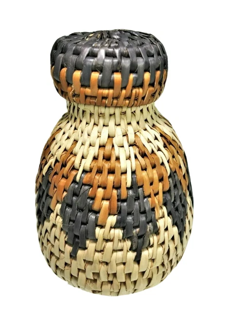 ZULU Herb Container Woven Basket South African Tribal Native Boho