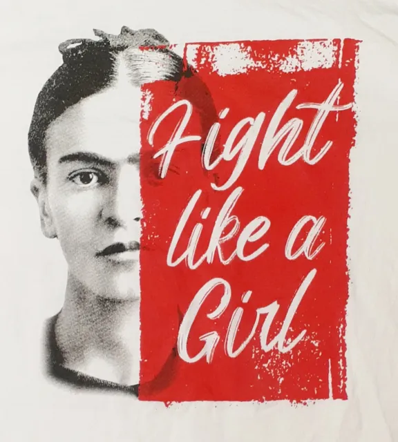 Frida Kahlo Fight Like A Girl Blasfemus T-Shirt Size Large 19x29 Made In Italy