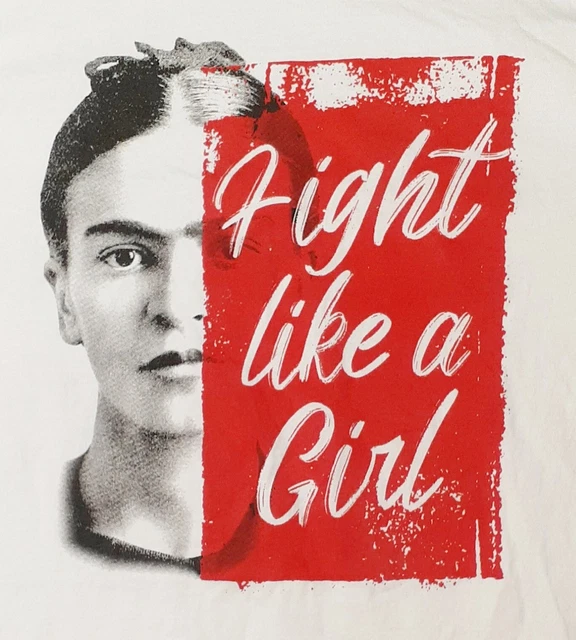 Frida Kahlo Fight Like A Girl Blasfemus T-Shirt Size Large 19x29 Made In Italy Frida Kahlo Fight Like A Girl Blasfemus T-Shirt Size Large 19x29 Made In Italy