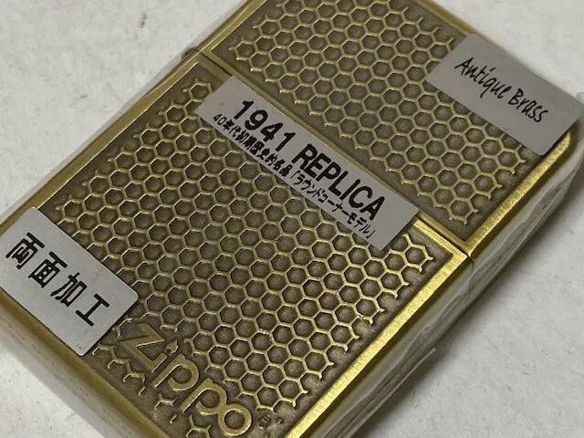 Zippo Oil lighter 1941 Replica Grill Mesh Both Sides Etching  Japan 2