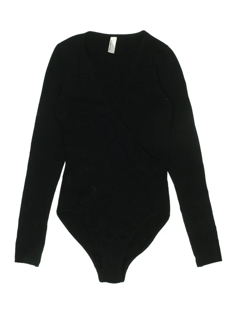 American Apparel Women Black Bodysuit S