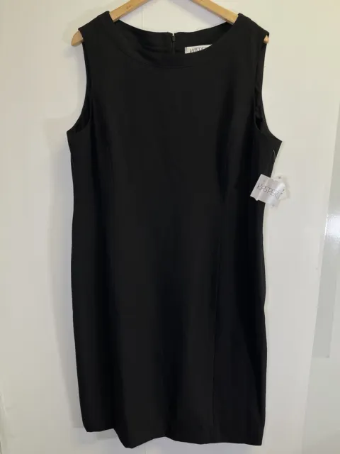 Kasper Black Sleeveless Sheath Dress Women’s Size 18 Lined