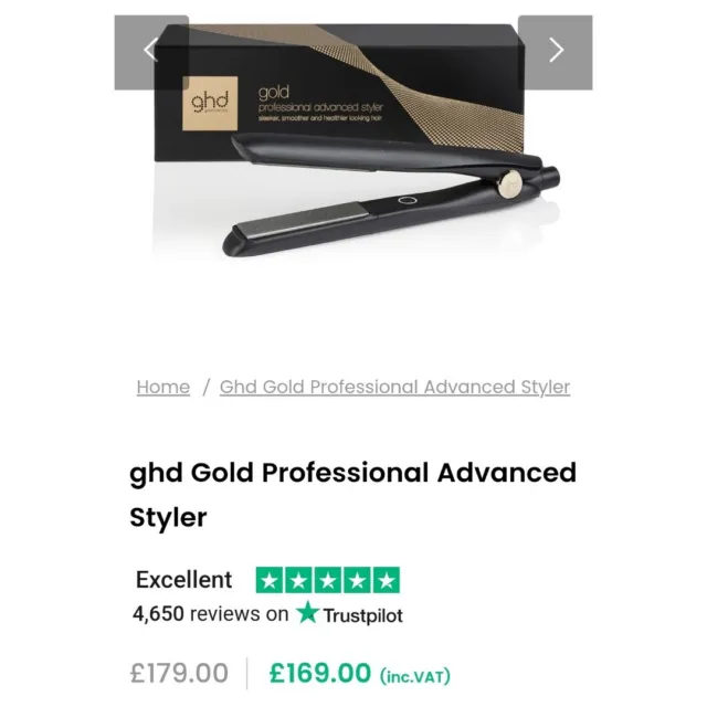 GHD gold hair straightener new Unboxed