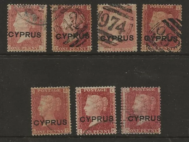 Cyprus  Sg 2  Sel.of Used   Plate No's 201,205,208,215, 217 & 218 X 2  Good/Fine