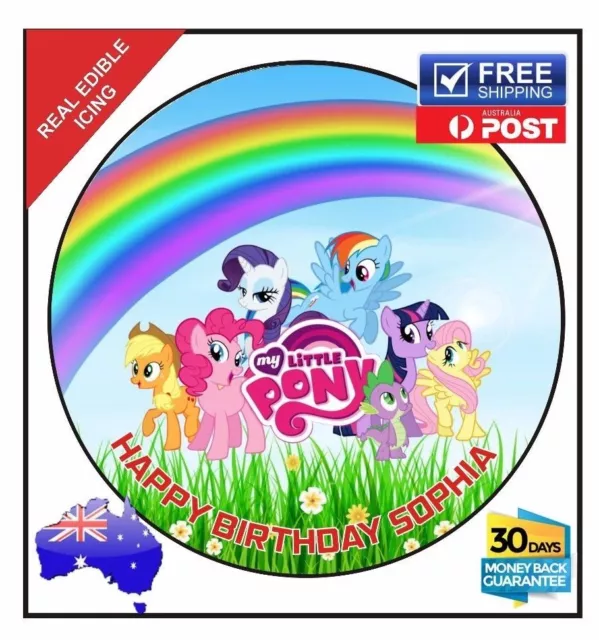 My Little Pony Edible Icing  Image Cake Birthday Party Topper Personalised 19cm