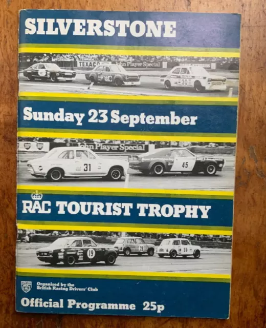 1973 Silverstone RAC Tourist Trophy programma.  Mini Ford