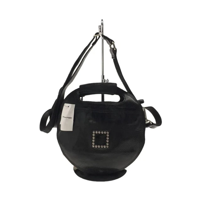 CAMPOMAGGI BORSA DONNA a mano in pelle nera borchie rotonde