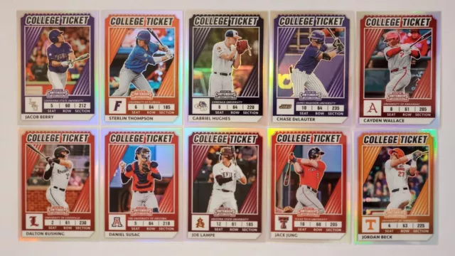2022 Panini Elite Extra Edition - COLLEGE TICKETS OPTIC SILVER PRIZMS - U Pick