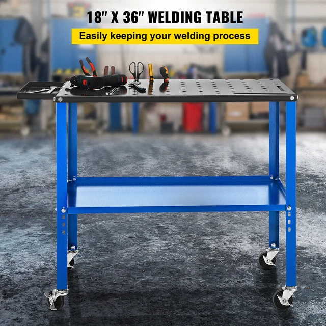 Adjustable Table Steel Work w/ Wheels Provide Enough Storage Space All Tools