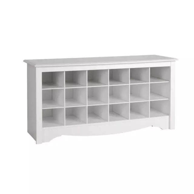 Prepac Cube Organizer 22" Portable Wood Shelves Classic 18-Cubbie Storage White