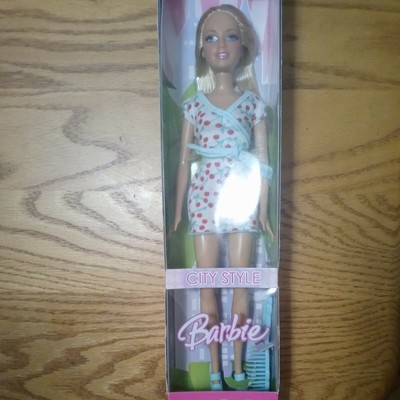 CITY STYLE BARBIE Doll Blonde Hair 2006 Mattel Polka Dot Cherry Dress