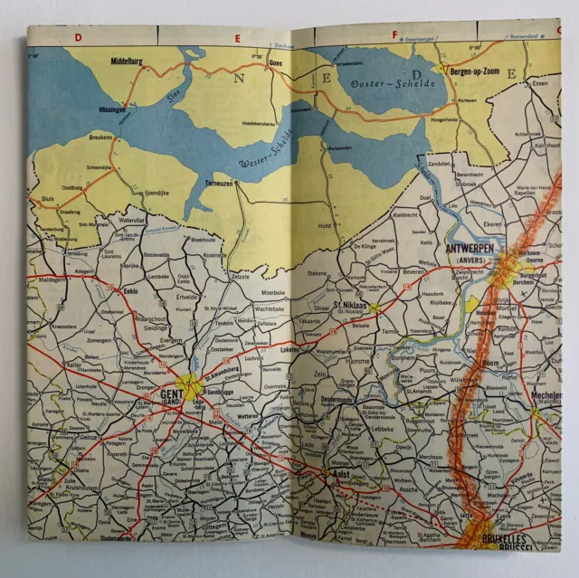 Vintage TRAVEL MAP: 1950s Belgium & Luxembourg - ESSO 3