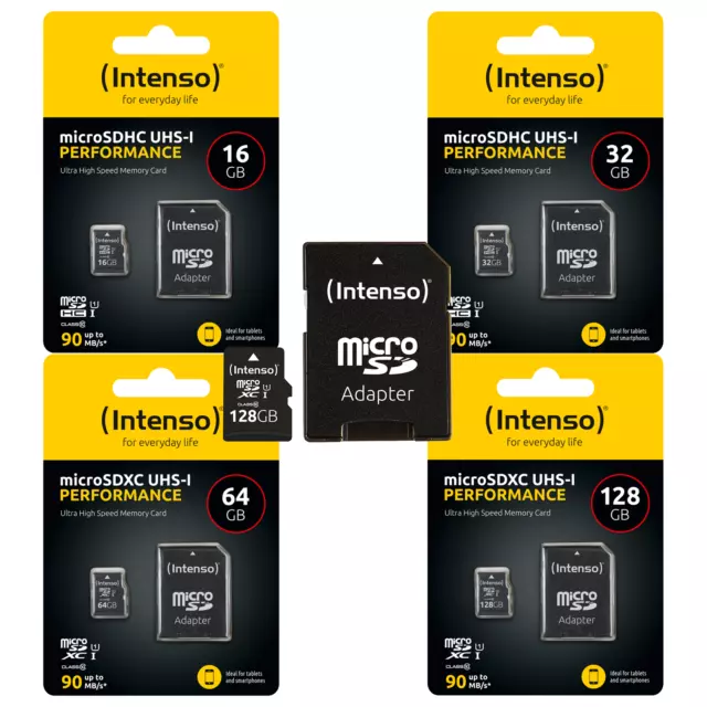 Tarjeta de memoria Intenso MicroSD 4k UHS-I U1 Performance Fast 16GB 32GB 64GB 128GB