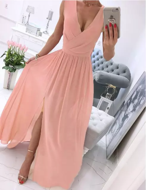 Long Party Gown Dresses Evening Prom Womens Bridesmaid Ball Wedding Formal