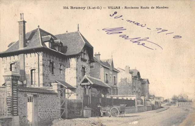 Cpa 91 Brunoy / Villas / Old Road Of Mandres