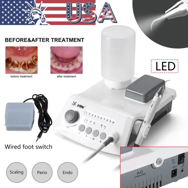 LED Dental Ultrasonic Piezo Scaler Auto Water Supply 5 Tips Fit EMS WOODPECKER