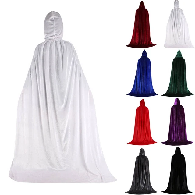 Children Adult Medieval Hooded Cloak Wicca Long Robe Witch Cape Cosplay Costume