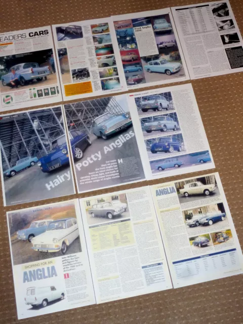 Ford Anglia 105E, 123E Single Sided A4 x 10 Colour Photocopy's Magazine Articles