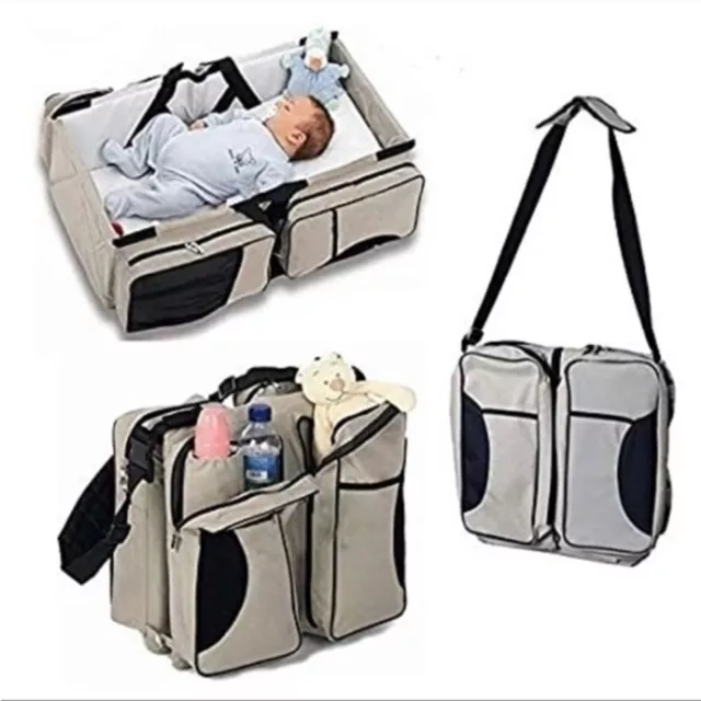 Boxum 3 in 1 Baby Diaper Bag Bassinet Changing Pad Shoulder Strap Tactical Style