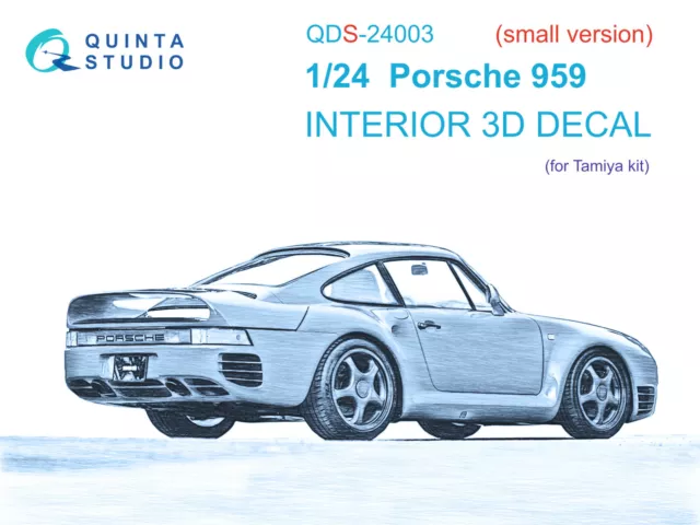 QuintaStudio 1/24 Porsche 959 3D-gedruckter und farbiger Innenraum (Tamiya)...