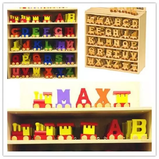 Children's Room Decoration Personalised wooden name train set
