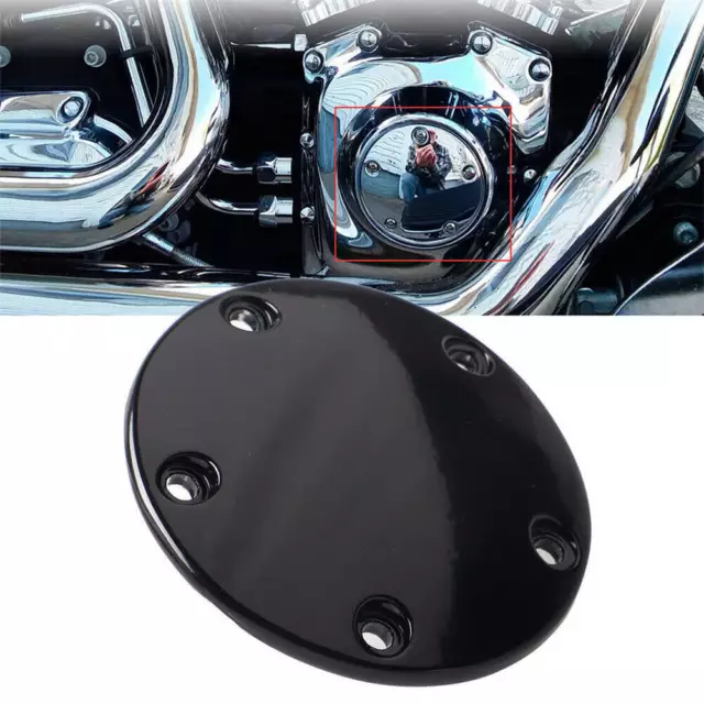 BLACK DOMED TIMING Points Cover for Harley Twin Cam Softail Dyna