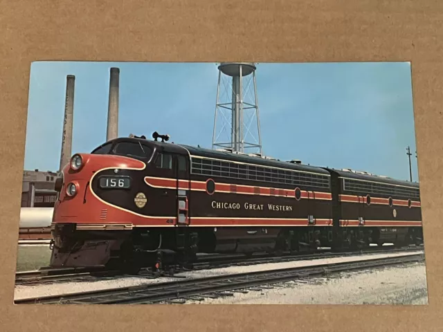 Chicago Great Western CGW Train Railroad Locomotive Vanishing Vistas Card