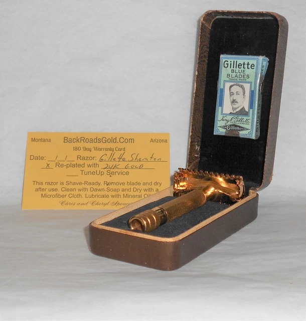 Gillette 1937 Sheraton TTO Refurbished Replated 24 Gold W Case X–37 8